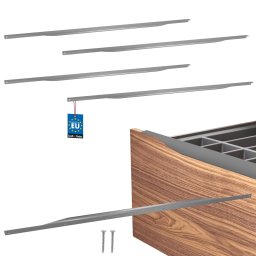 Mâner mobilier tip profil de muchie înclinat argintiu 1000 mm set de 4 buc.