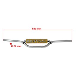 Ghidon moto cross enduro atv cu intaritura 22mm argintiu