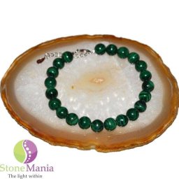 Bratara malachit sfere 8mm si argint 925