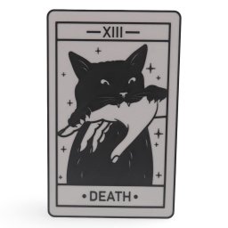 Decoratiune tip carte de tarot DEATH, 20cm - gri cu negru