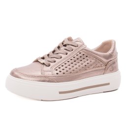 Pantofi dama casual din piele naturala, Caprice, 9-23719-44 341 TAUPE METALLIC, taupe