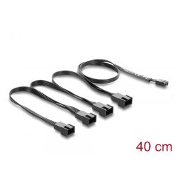 Splitter alimentare ventilator 4 pini PWM la 4 x 4 pini PWM M-T 40cm Negru, Delock 84540