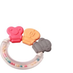 BabyOno Rattle With Teether 3m+ jucărie pentru dentiție cu zornăitoare Shapes 1 buc