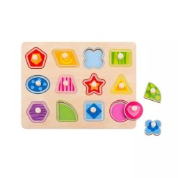 Tooky Toy: Puzzle din lemn, 12 piese - Forme