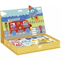 Tooky Toy: Puzzle magnetic de creat imagini - Vehicule