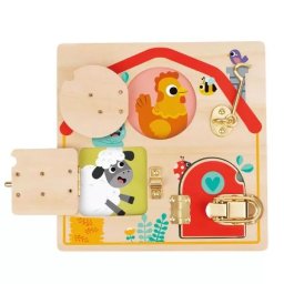 Tooky Toy: Placă senzorială cu lacăte