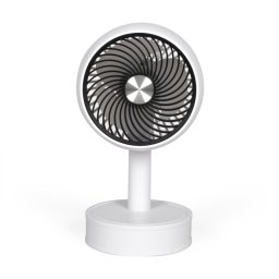 Mini ventilator de birou Livoo TEA310W, 1.5 W, 3 viteze, diametrul 7.5 cm, acumulator 500 mAh, autonomie 2h, alb