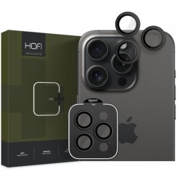 Folie de protectie Camera Spate HOFI CamRing PRO+ pentru Apple iPhone 15 Pro Max / 15 Pro, Sticla Securizata, Neagra