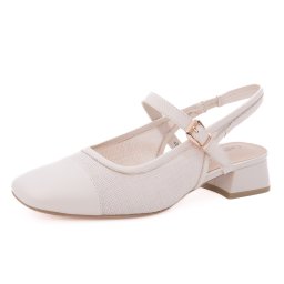 Saboti dama din piele naturala, Caprice, 9-29604-46 659 VANILLA/OFFWHI, alb