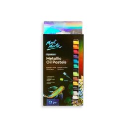 Pastel ulei metalizat Mont Marte, 12 buc/set