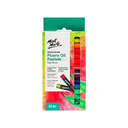 Pastel ulei solubil fluoro Mont Marte, 12 buc/set