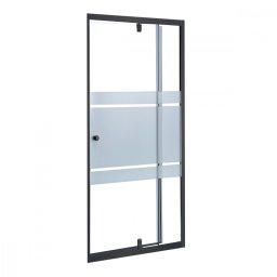 Usa de dus reglabila Leziter Flexi-S 96–111x185 cm, sticla 6 mm, neagra
