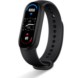 Bratara fitness Xiaomi Mi Band 6 Black, Ecran AMOLED 1.56-inch, Waterproof, Bluetooth 5.0, 14 zile autonomie, Senzor cardiac PPG, Senzor SpO2 masoara nivel oxigen in sange