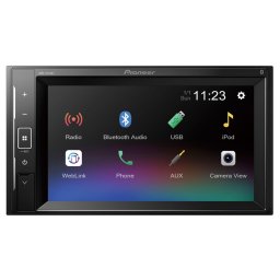 Multimedia player auto, Pioneer, 2 DIN, 4x50W, afisaj de 6,2 inchi, USB, Bluetooth, Negru