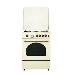 Aragaz rustic Samus SR660G4C1, 4 arzatoare, cuptor pe gaz, 55 L, gratare fonta, Bej