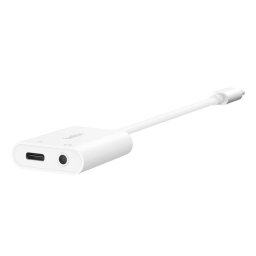 Belkin ROCKSTAR 3.5 mm audio + USB-C Charge Adapter - White