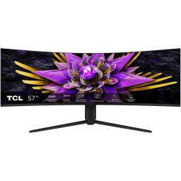 Monitor Gaming Curbat QD-mini LED TCL 57R94 57", Dual UHD (7680x2160), 120Hz, 1ms, AMD FreeSync™ Premium, NVIDIA G-Sync Compatible, R1000, Boxe 10W x2, USB Type-C 90W, Hub USB, 2x HDMI, DisplayPort, Pivot, VESA, Alb