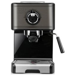 Espressor Automat BLACK+DECKER ES9200010B, 15 Bar, 1200 W, Cafea, Espresso, Cappucciono, Rezervor 1.2 L, Negru
