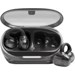 Casti Open-Ear JBL Soundgear Clips, True Wireless, Bluetooth, 4 microfoane, Multipoint, Autonomie 32 ore, IP54, Negru