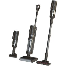 Aspirator vertical pentru curatare uscata si umeda, 3 in 1, ATC0001, 200W, Li-Ion 4000 mAh, 14kPa, 1 l, Autonomie pana la 45min, Negru-Gri