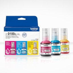 Set Cerneala Originala Brother BTD100CLVAL, 3 Culori Cyan, Magenta, Galben