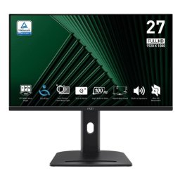 Monitor IPS LED MSI PRO MP275PG, 27 inch, Full HD (1920 x 1080), VGA, HDMI, DisplayPort, Boxe, Pivot, 100 Hz, 1 ms, Negru