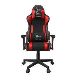 Scaun gaming Gembird Scorpion Fabric/Piele Eco, greutate suportata 136 kg, Rosu/Negru