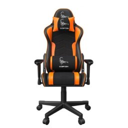 Scaun gaming Gembird Scorpion, piele ecologica, greutate suportata 136 kg, Portocaliu/Negru