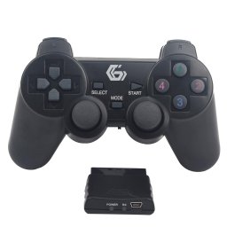 Gamepad cu vibratie duala fara fir PS2/PS3/PC, Gembird JPD-WDV-01, Negru