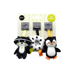Set 3 jucarii GaGaGu - Raton, pinguin si gogoasa, Multicolor