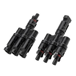 Cablu Conector Solar Anker SOLIX MC4 3-Port Solar Charging Connector, 3 porturi, 30A, Negru