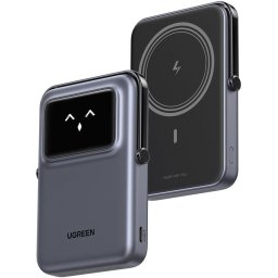 Baterie externa UGREEN Uno 10000mAh, 20W, Digital Display, 5V/3A, Gri, Negru