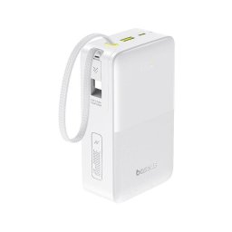 Acumulator Extern Baseus EnerFill Bipow 2 Pro, Digital Display, 30.000 mAh, 22.5W, cu cablu USB-C inclus, Alb