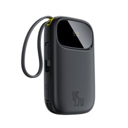 Baterie externa Baseus EnerFill FC31 10.000 mAh, USB-C, USB-A, cabluri USB-C duale, Digital Display, 45W, Negru
