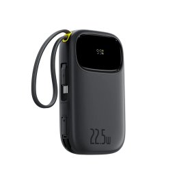 Baterie externa Baseus EnerFill FC31 10.000 mAh, Digital Display, 22.5W, cu cablu USB-C si Lightning inclus, Negru