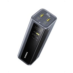 Acumulator extern Baseus EnerGeek GP12, 20.800 mAh, 145W, 2x USB-C, 2x USB-A, Negru-Gri