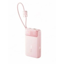 Acumulator extern Baseus EnerFill FC11 Digital Display 20.000 mAh, 22.5W, cablu USB-C si Lightning incorporat, Roz
