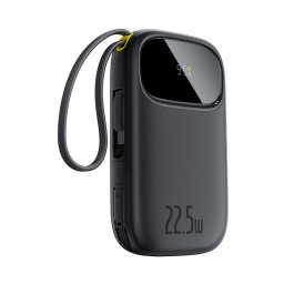 Acumulator extern Baseus EnerFill FC31, Digital Display, 20.000 mAh, 22.5W, cablu USB-C si Lightning incorporat, Negru
