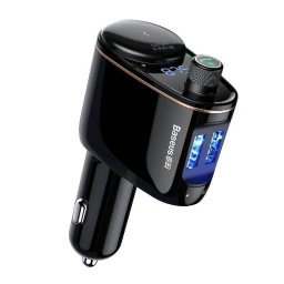 Modulator FM Bluetooth Baseus S-06 (Overseas Edition), 2 x USB-A CCHC000001, Negru