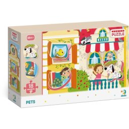 Dodo: Animăluțe de companie - puzzle cu 18 piese cu elemente detașabile