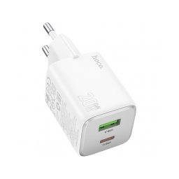 Incarcator retea HOCO N41, 20W, 1 x USB-C, 1 x USB-A, White