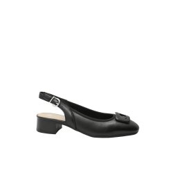 Pantofi slingback comozi Rieker negri din piele naturală cu RIK43456-00-37 EU