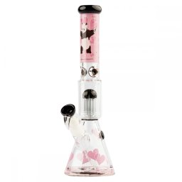 G-Rollz Bong din sticla Banksy Graffiti Panda Gunnin pink 35cm