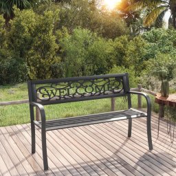 Gossi banca de gradina, negru, 125 cm, otel