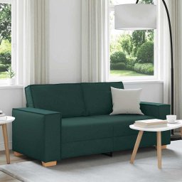 Gossi canapea cu 2 locuri, verde inchis, 140 cm, material textil
