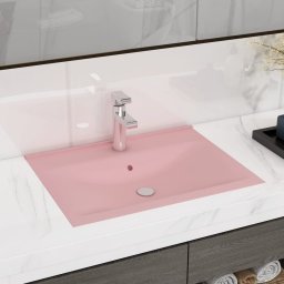 Gossi chiuveta baie lux orificiu robinet roz mat 60x46 cm ceramica