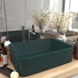 Gossi chiuveta de baie lux, verde inchis mat, 41x30x12 cm, ceramica