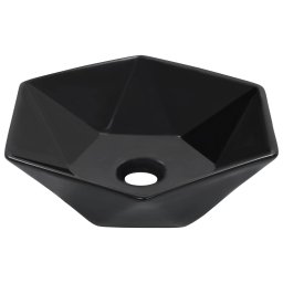 Gossi chiuveta de baie, negru, 41 x 36,5 x 12 cm, ceramica