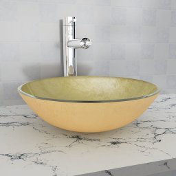 Gossi chiuveta din sticla otelita 42 cm, aurie
