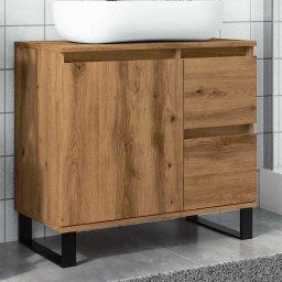 Gossi dulap chiuveta baie, stejar artizanal 65x33x60cm lemn prelucrat
